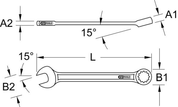 KS TOOLS žiedinis-šakinis veržliaraktis 517.1904